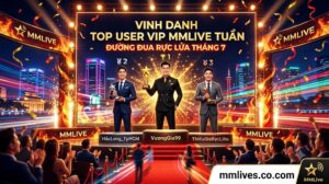 Bảng xếp hạng vinh danh Top User VIP MMLive tuần, gồm Top 3 đại gia dẫn đầu đường đua cống hiến tháng 7 trên sân khấu trao giải hoành tráng của nền tảng invglobal.io.