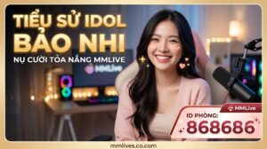Ảnh thumbnail bài viết TIỂU SỬ IDOL BẢO NHI - NỤ CƯỜI TỎA NẮNG MMLIVE, ID PHÒNG: 868686. Hình ảnh Idol Bảo Nhi cười rạng rỡ trong phòng livestream MMLive, domain invglobal.io.